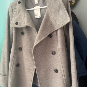 Women's Gray Peacoat